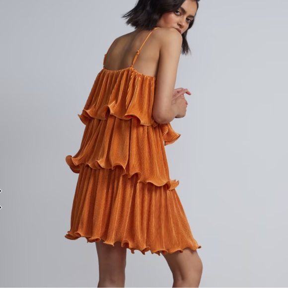 Orange Ruffle Dress - Picture 2 of 3